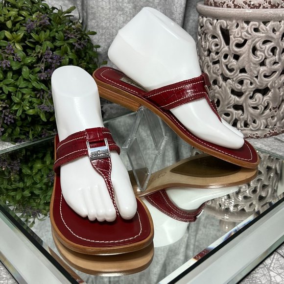 Brighton Shoes - Brighton Lenox Crocodile Leather Sandals - NEW
